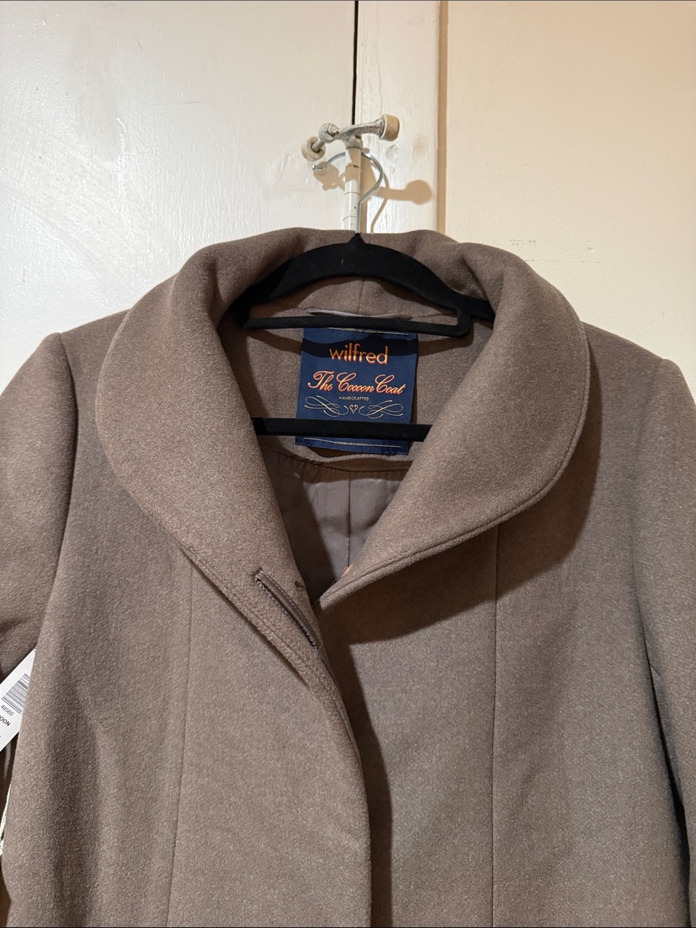 Wilfred Taupe Wool-Blend Shawl Collar Trench Coat - Picture 2 of 7